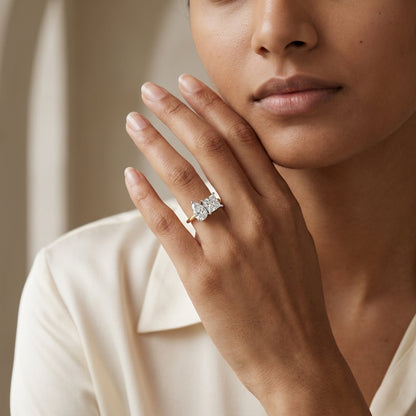 Pear & Princess Cut Lab Grown Diamond Toi et Moi Two-Stone Ring