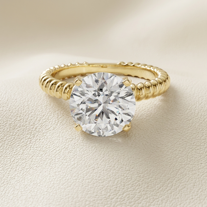 Runder Diamant-Ring mit Seiltextur | Gedreht in reinem Glanz