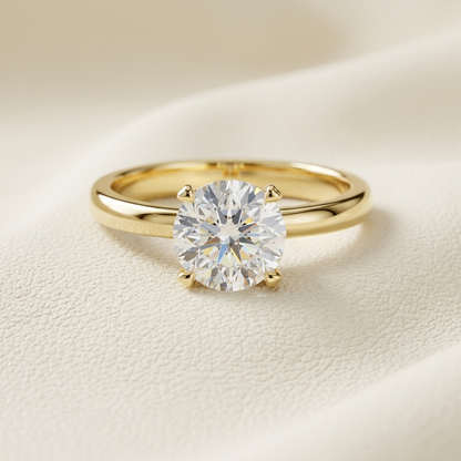 14K Gold Timeless Solitaire Lab Grown Diamond Engagement Ring