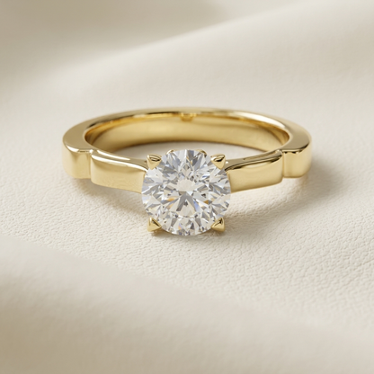 Bandring mit rundem Diamanten | 18K Goldschmuck