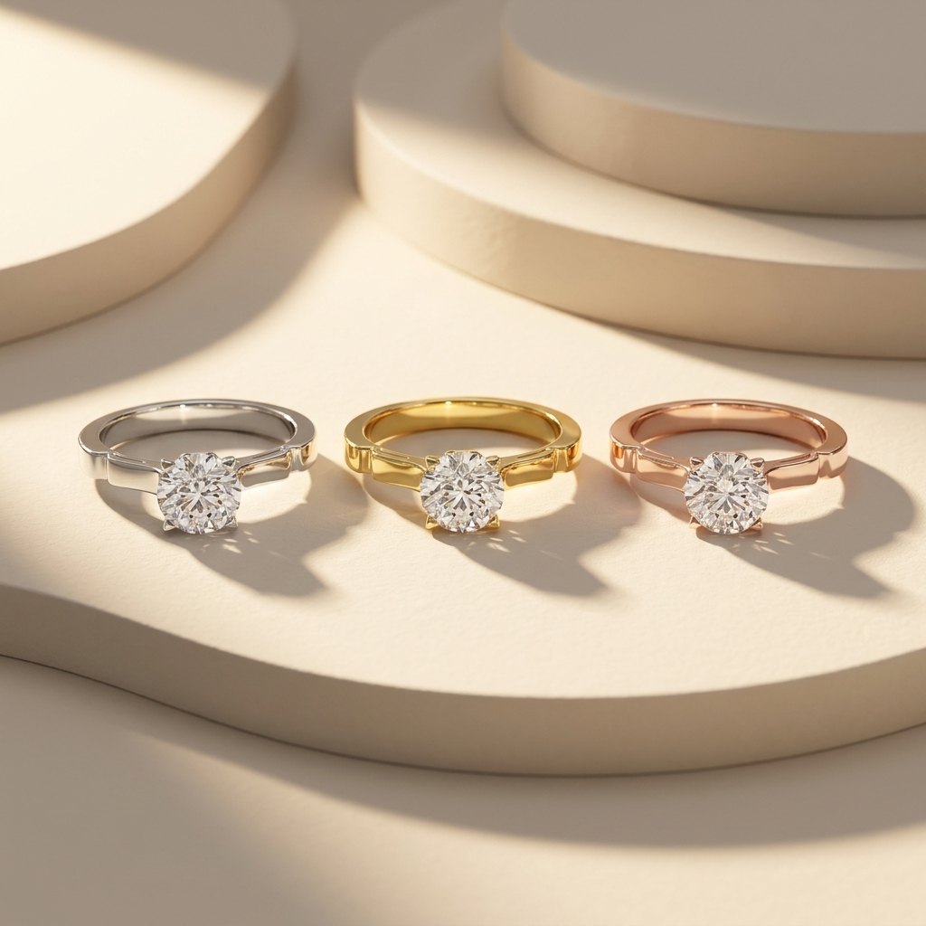 Bandring mit rundem Diamanten | 18K Goldschmuck