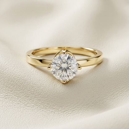 14K Gold Tulip Solitaire Lab Grown Diamond Engagement Ring