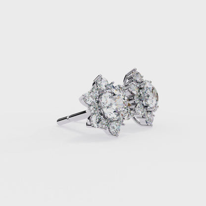 Diamond Blossom Earrings