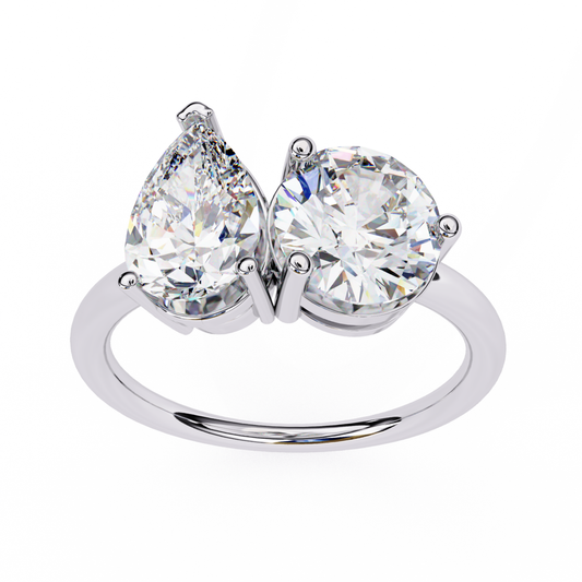Two stone diamond ring
Ring with pear and round diamonds
Diamond ring with pear and round stones
Elegant two stone diamond ring
Ring featuring pear and round diamonds
Classic two diamond ring
Beautiful diamond ring with pear and round stones
Ring with pear and round diamonds in white gold
Stunning two stone diamond ring
Diamond ring with pear and round diamonds