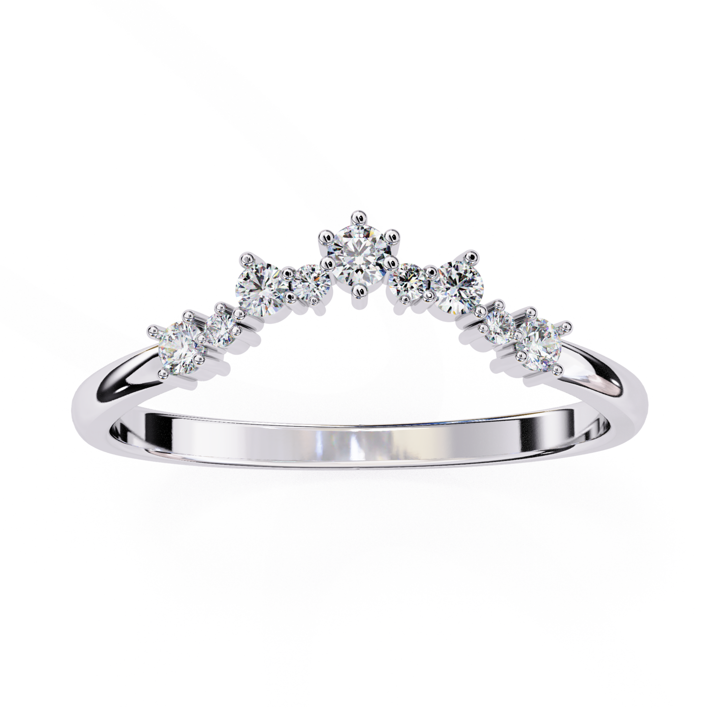 White gold curved diamond wedding band round cut
White gold contour diamond wedding band for women
Curved white gold diamond stacking wedding band
White gold crown diamond wedding band round diamonds
White gold diamond ring for engagement ring