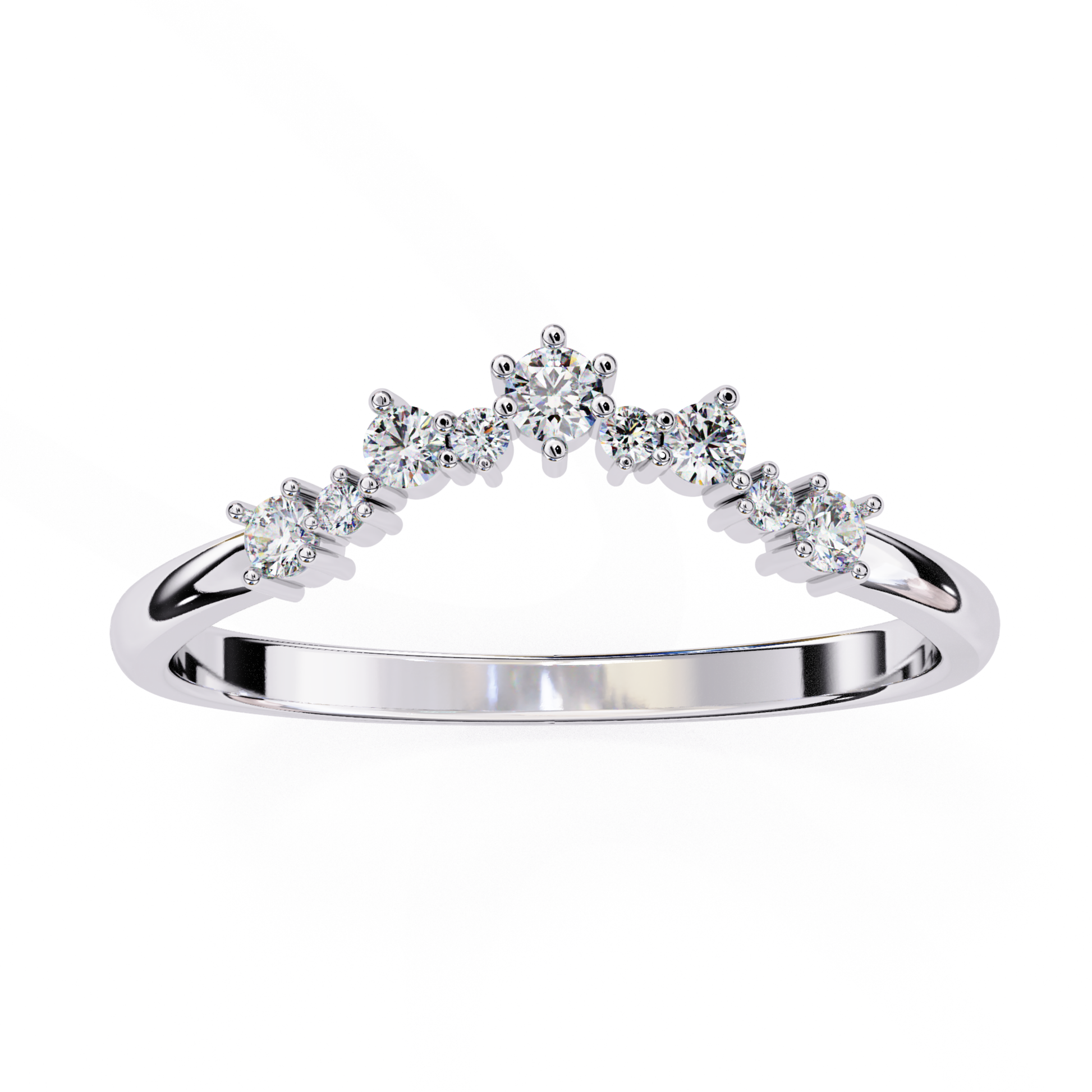 White gold curved diamond wedding band round cut
White gold contour diamond wedding band for women
Curved white gold diamond stacking wedding band
White gold crown diamond wedding band round diamonds
White gold diamond ring for engagement ring