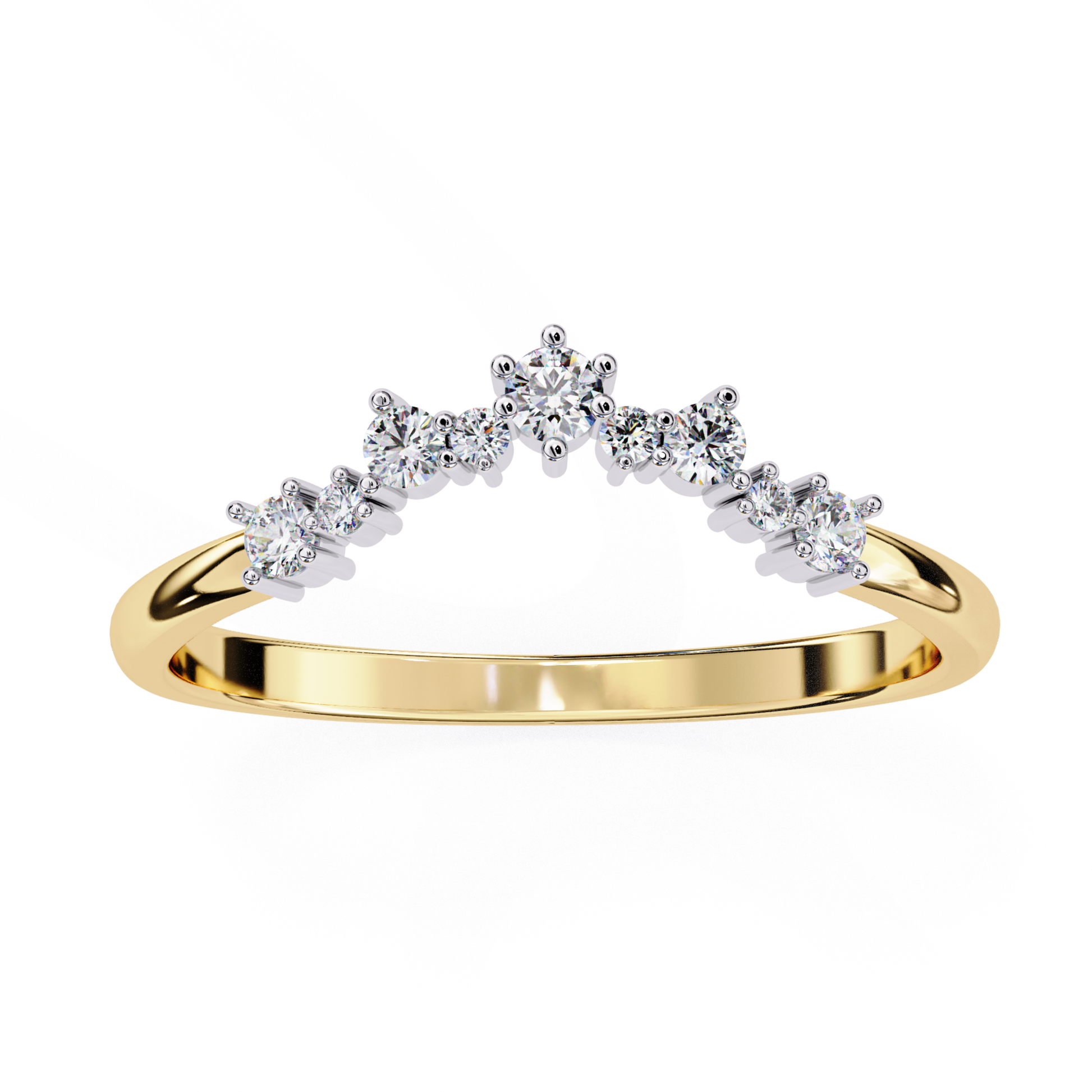 Yellow gold curved diamond wedding band round cut
Yellow gold contour diamond wedding band for women
Curved yellow gold diamond band stacking ring
gold crown diamond wedding band round diamonds
curved diamond ring for engagement ring fit